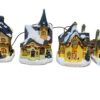 Kerststraat met verlichting