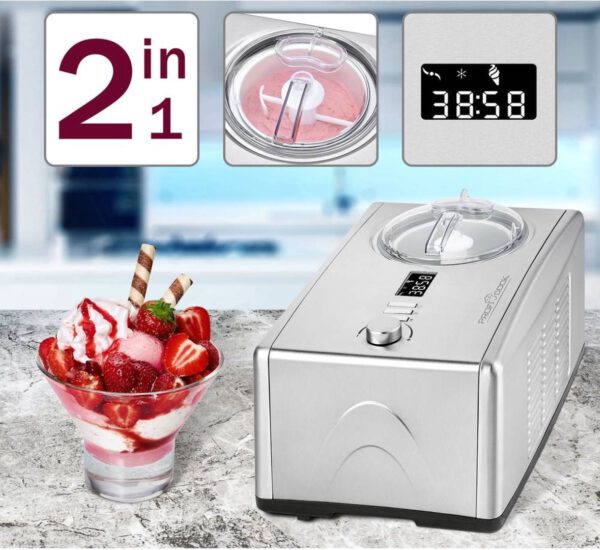 ProfiCook ICM 1091 N - Compressie-ijsmachine - 1,5L - 150 W Roestvrijstaal - Afbeelding 3