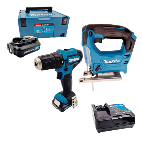 Makita combiset -Klopboor-/Schroefmachine + Accu Decoupeerzaag - + Koffer- 2 accu's - Afbeelding 8