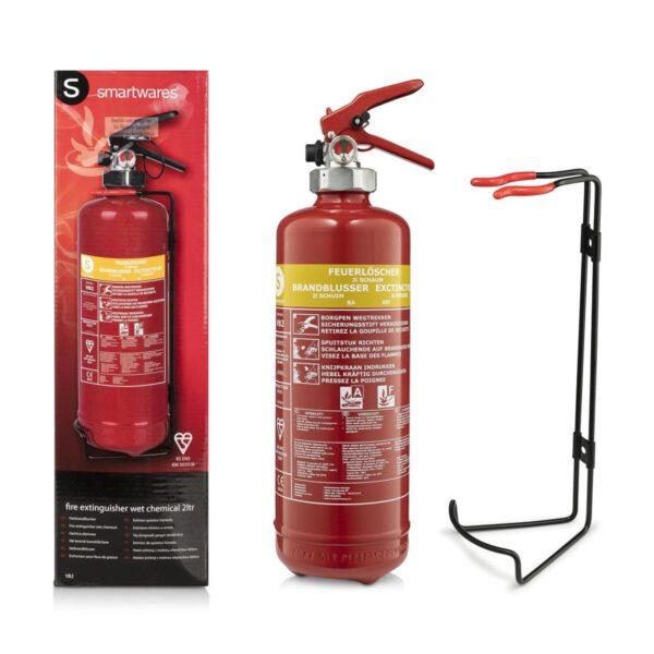 Smartwares FEX-15420 Vetbrandblusser - 2 Liter - Brandklasse AF - Inclusief ophangbeugel