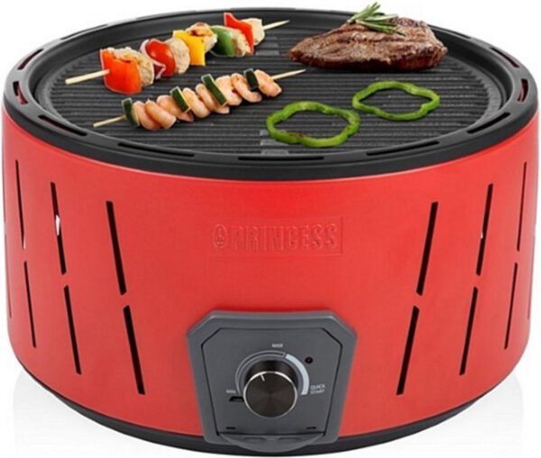 Princess 105010 Albufeira Kolenbarbecue Rood/Zwart + Opbergtas - Afbeelding 2