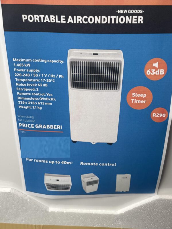 Mobiele airconditioner WP0115 WEBBER - Klasse A - Luchtvolume 240m3/h - 1,5 kW - Afbeelding 4