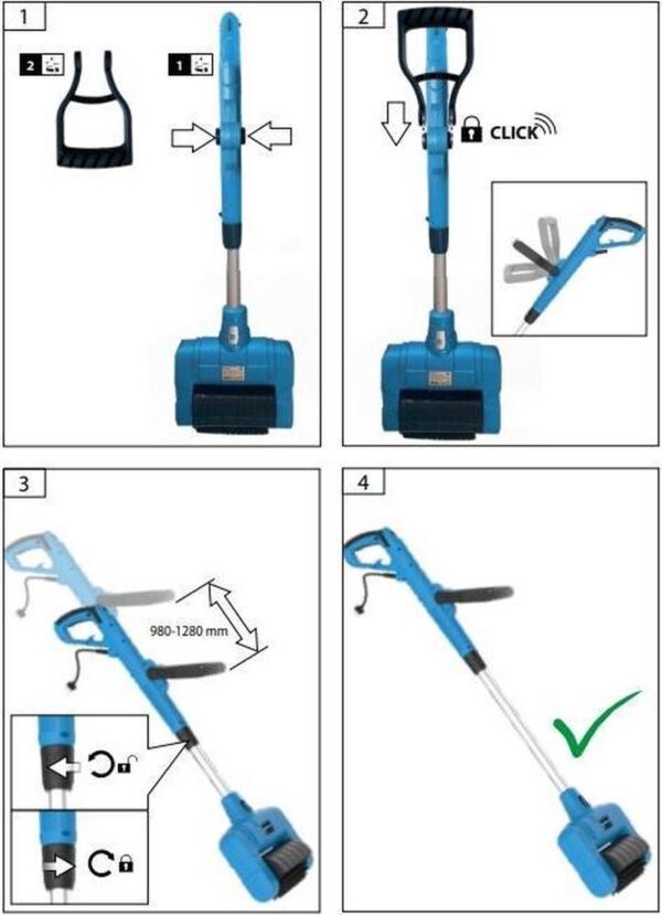 Güde Elektrische Oppervlakte- en Voegenreiniger - MET telescopische stang & 4 voegenborstels - GUB 500 - Afbeelding 2