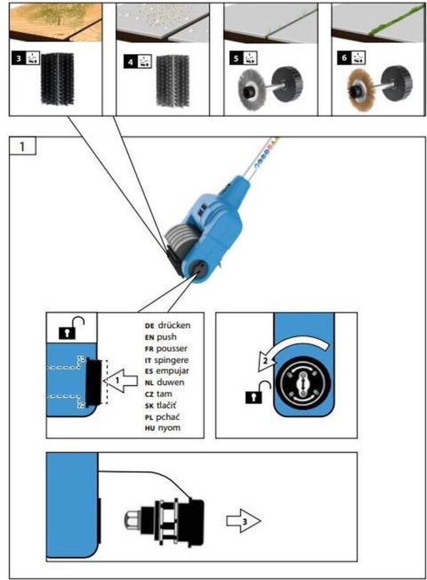 Güde Elektrische Oppervlakte- en Voegenreiniger - MET telescopische stang & 4 voegenborstels - GUB 500 - Afbeelding 6