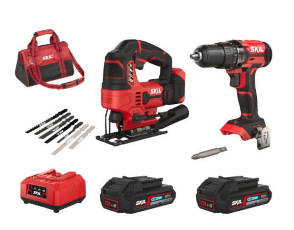 Skil 20V accuboormachine & decoupeerzaag incl. 2 accu's + lader combinatieset