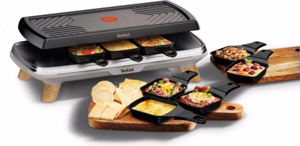 Tefal RE610D 3in1 8-Persoons Raclette Zwart/RVS/Hout - Afbeelding 5