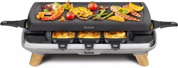 Tefal RE610D 3in1 8-Persoons Raclette Zwart/RVS/Hout - Afbeelding 4