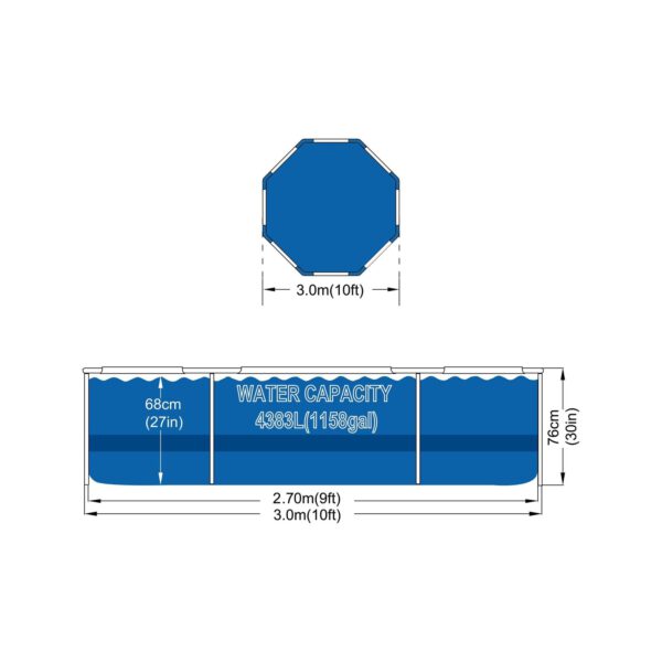 Avenli® Frame Pool Set 300 x 76 cm, Opzetzwembad rond, met pomp, blauw - Afbeelding 3