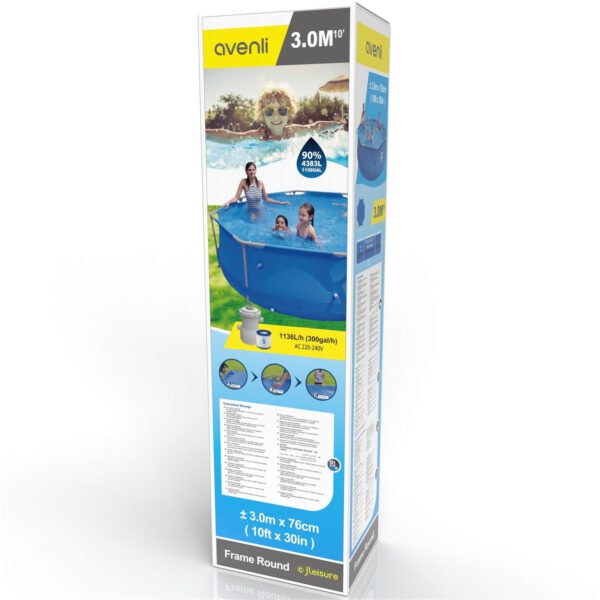 Avenli® Frame Pool Set 300 x 76 cm, Opzetzwembad rond, met pomp, blauw - Afbeelding 10