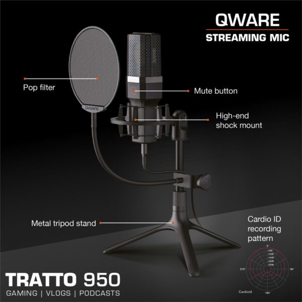 Qware Gaming - TRATTO 950 - Microfoon - Afbeelding 2