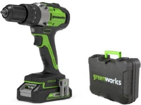 GREENWORKS 24 Volt accu schroef-klopboormachine GD24DD60K2
