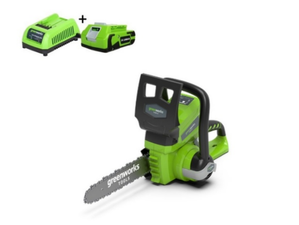 GREENWORKS 24 Volt Accu Kettingzaag - oplader G24CS25 - met Accu en Oplader