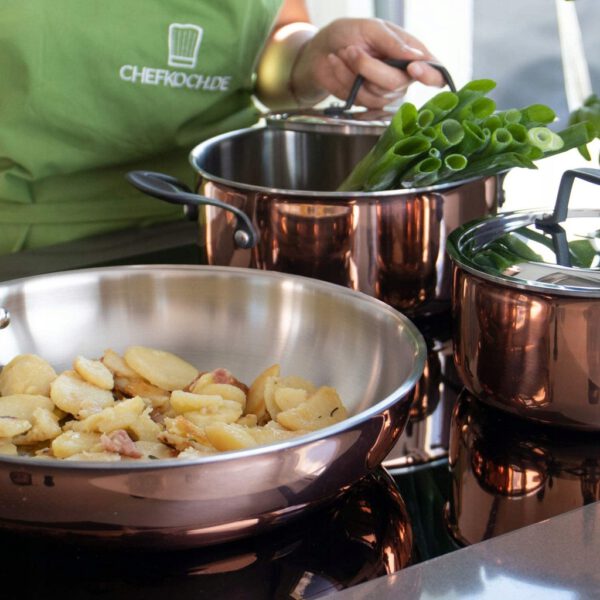 Chefkoch Luxe Design Koperen Kookset 3-delig inclusief Deksel - Afbeelding 6