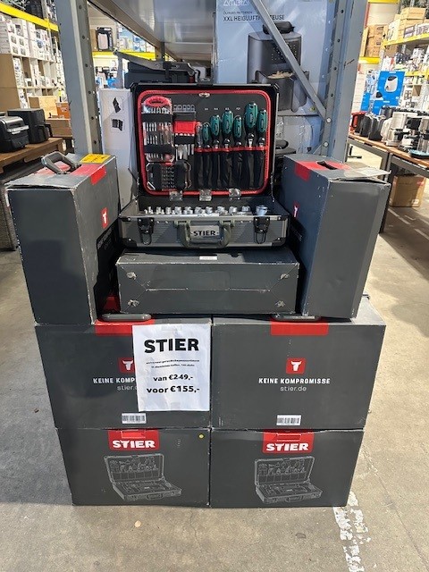STIER universeel gereedschapsassortiment in aluminium koffer, 144 stuks