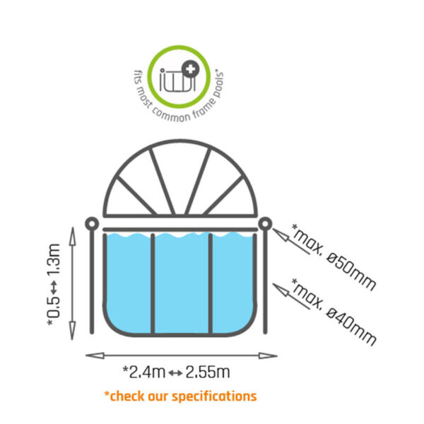 EXIT overkapping t.b.v. frame pool ø244cm - Afbeelding 2