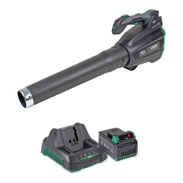 STIER Snoerloze blazer SLG-92 + accu 36 V 40 Ah + snellader 36 V 3 A - toebehoren bosmaaier