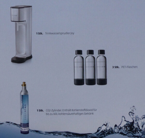 Sodastar Joy bruiswatertoestel met 3 x PET-flessen & - Zwart - Zilver - Afbeelding 2