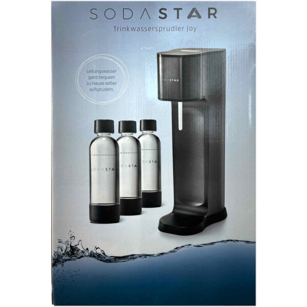Sodastar Joy bruiswatertoestel met 3 x PET-flessen & - Zwart - Zilver - Afbeelding 5
