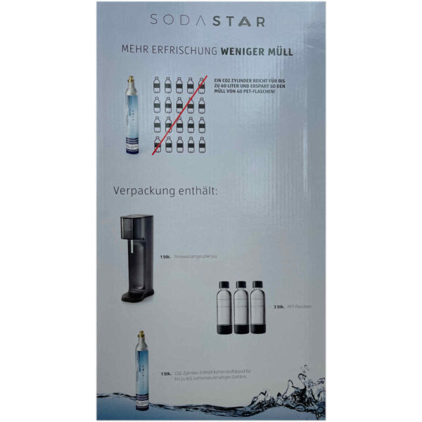Sodastar Joy bruiswatertoestel met 3 x PET-flessen & - Zwart - Zilver - Afbeelding 4