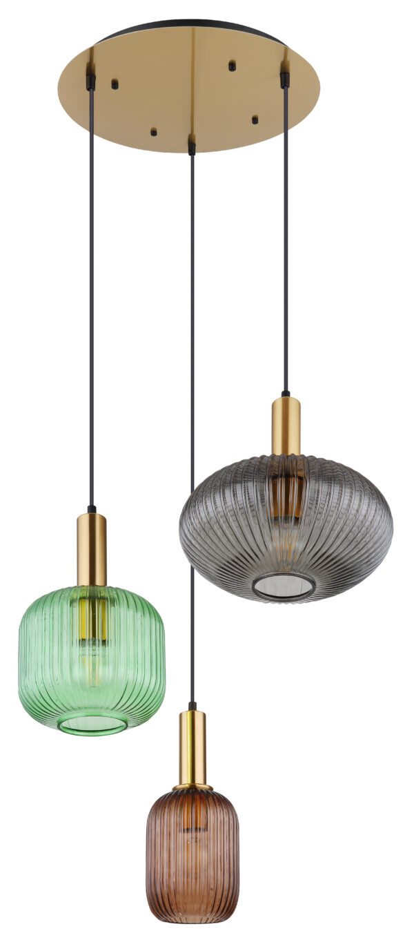 Globo Hanglamp Normy messing rond - Afbeelding 3