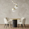 Hanglamp glas 5 bollen 'Varus' metaal goud - doorzichtig glas - Afbeelding 3