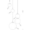 Hanglamp glas 5 bollen 'Varus' metaal goud - doorzichtig glas - Afbeelding 4
