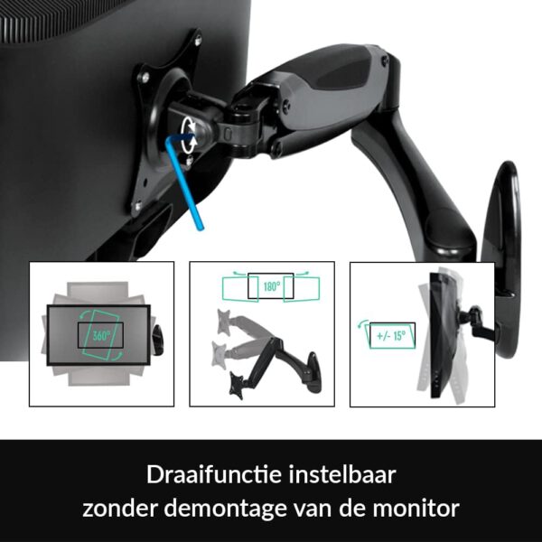 ARCTIC W1-3D - Monitorwandhouder met gasveer techniek - Afbeelding 3