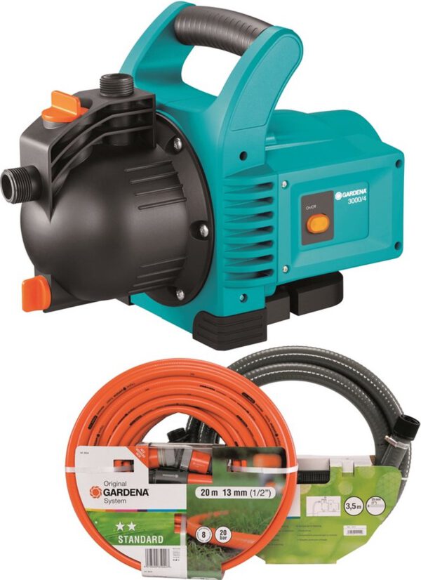 GARDENA Classic Besproeiingspomp 3000/4 Compleet Waterpomp - incl. 3.5 m aanzuigslang en 20 m slang - Afbeelding 4