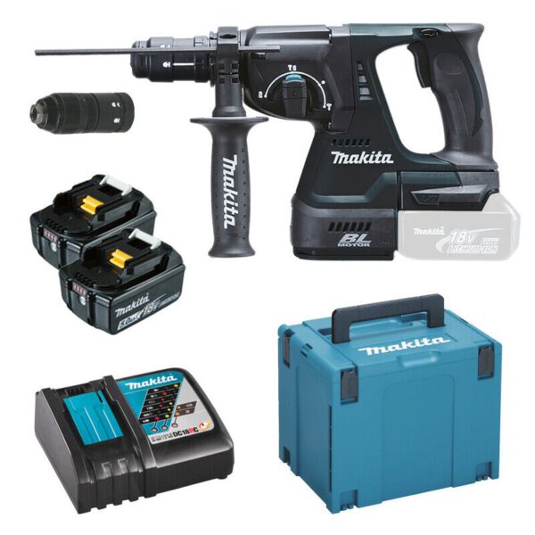 Makita Accu-Combihamer 18V SDS PLUS BlackEdition in MAKPAC maat 4 inclusief 2 accu's