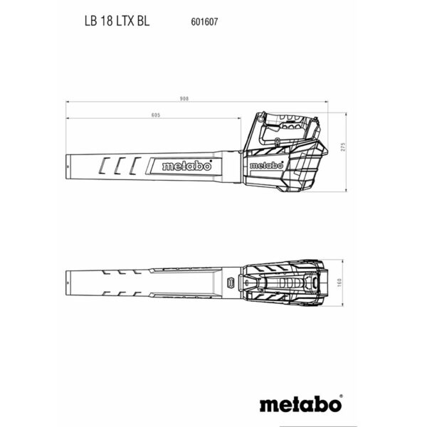 Metabo Accu-Bladblazer 18 Volt LB 18 LTX BL body zonder accu-packs en lader - Afbeelding 4