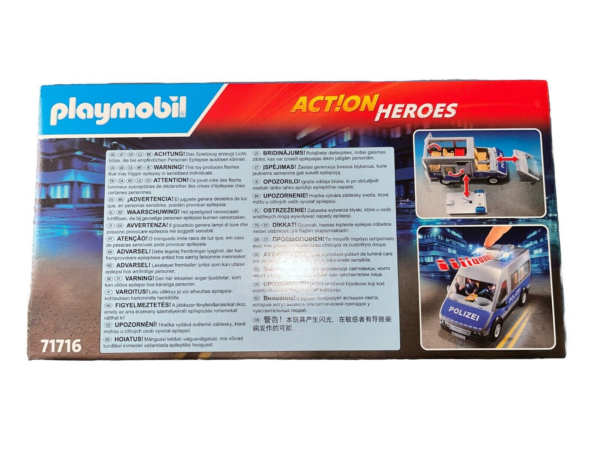 Playmobil politiebus met wegblokkade - Opschrift "Polizei" - Afbeelding 2