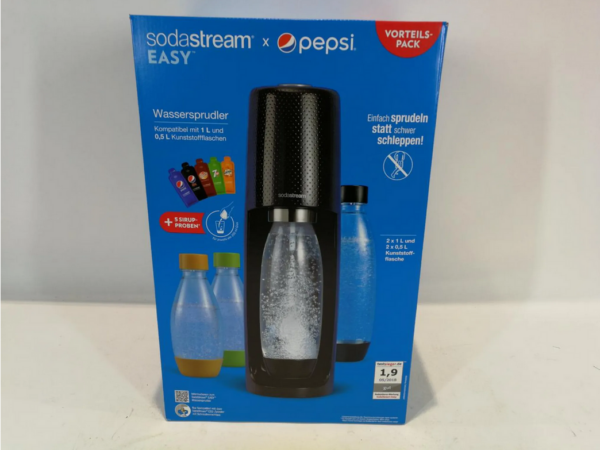 SodaStream Easy - Voordeelpack Zwart met 4 Flessen (zonder Pepsi-siroopmonsters)