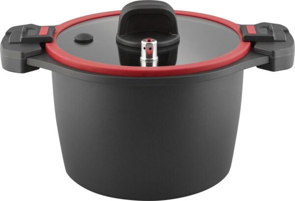 Elo Energiebesparende steelpan 6 liter - gegoten aluminium steelpan met drukcompensatiedeksel voor onmiddellijke opening.