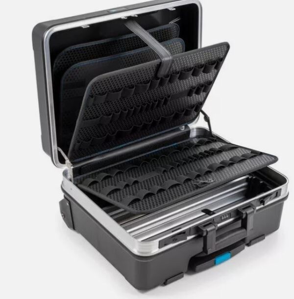 Werkzeugkoffer go, Werkzeugbox mit Rollen + Werkzeugtafeln, ohne Werkzeug, B&W - Afbeelding 3