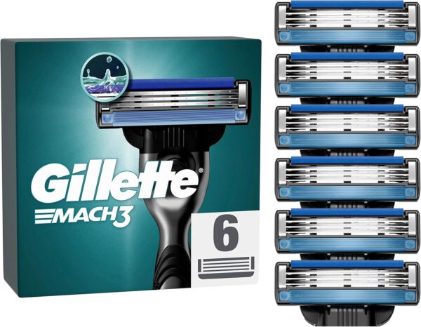 Gillette Mach3 Navulmesjes Voor Mannen, 6 stuks