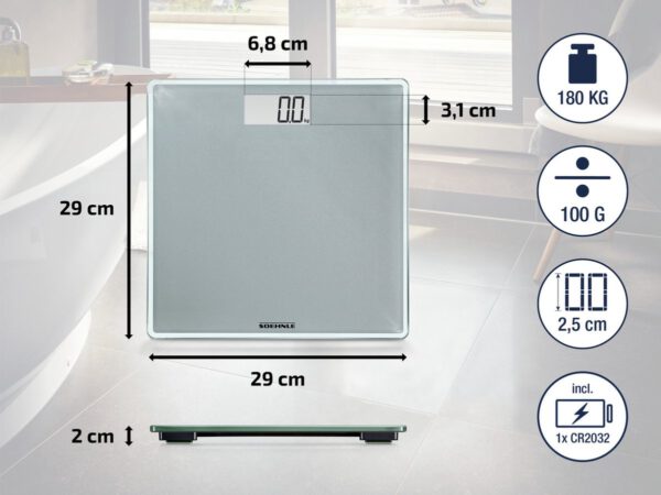 Soehnle personenweegschaal digitaal Style Sense Compact 300 - tot 180 kg - incl. batterijen - Afbeelding 2