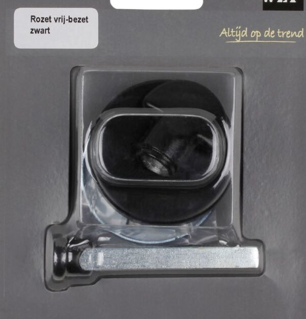 vrij-bezet rozet rond zwart (aluminium) - Afbeelding 2