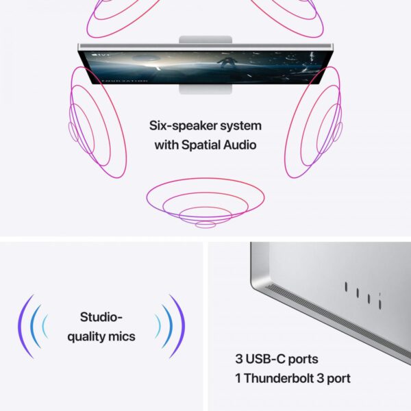 Apple Studio MMYX3FN/A – 5K IPS Monitor – 27 Inch (zonder standaard) - Afbeelding 2