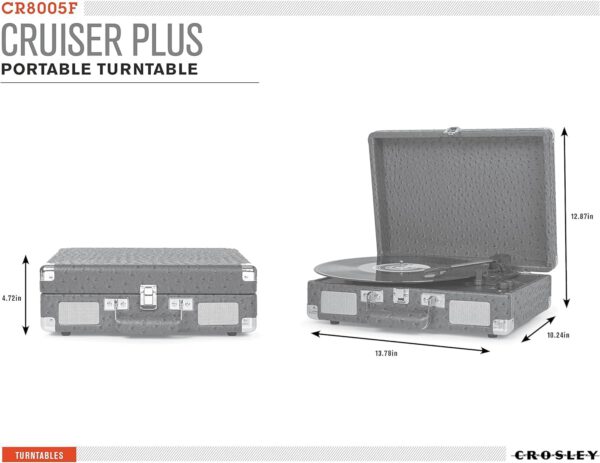 Crosley CR8005F-BK4chi Crosley Deluxe (Black) 2 Way Bluetooth,Eén maat,zwart - Afbeelding 5