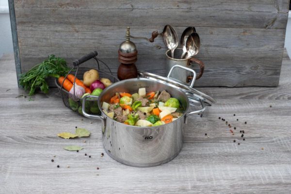 RVS kookpot, 20 cm diameter, kookpot en glazen deksel, geschikt voor alle soorten kachels, RVS, glas, 20 cm, grijs - Afbeelding 3