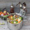 RVS kookpot, 20 cm diameter, kookpot en glazen deksel, geschikt voor alle soorten kachels, RVS, glas, 20 cm, grijs - Afbeelding 2