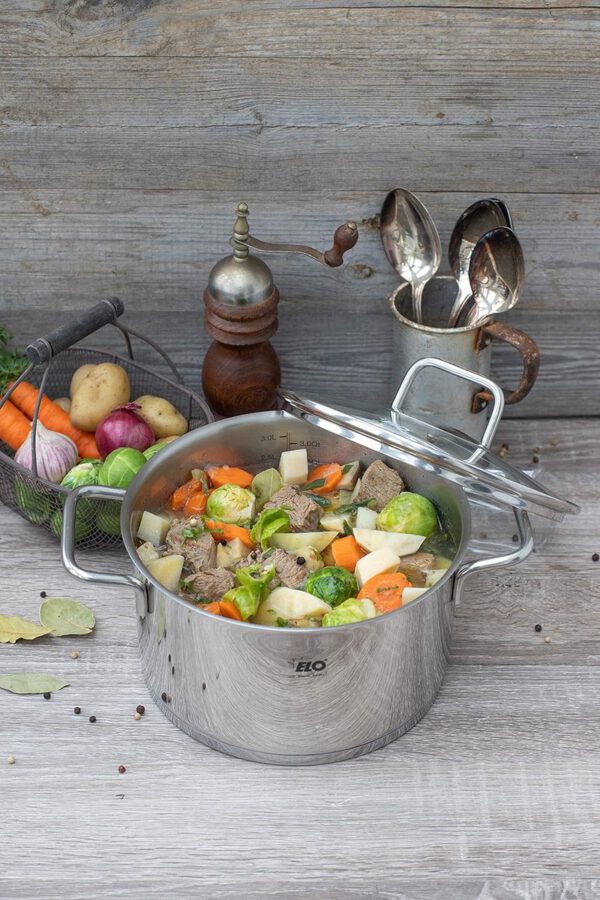 RVS kookpot, 20 cm diameter, kookpot en glazen deksel, geschikt voor alle soorten kachels, RVS, glas, 20 cm, grijs - Afbeelding 2