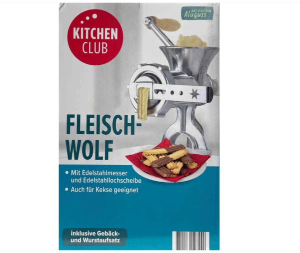 Kitchenclub Vleesmolen van stevig gegoten aluminium.