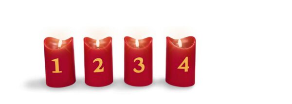 Decoratieve LED Adventskranskaarsen - Bordeaux
