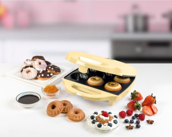 Bestron Cake Maker in tulbandvorm, wafelijzer voor 6 mini tulband cakes - Afbeelding 3
