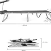 Opvouwbare Ligstoel met Verstelbaar Zonnescherm en Hoofdkussen – Aluminium Strandbed – 193 cm - Afbeelding 2