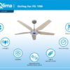 Qlima FC 260 - Plafondventilator met LED Verlichting - WiFi - Zomer en Winter - Afstandsbediening - Afbeelding 2