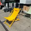 Ligstoel I robuust & opvouwbaar met organizer, strandstoel voor de tuin in geel - Afbeelding 5