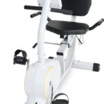 Lig-hometrainer voor thuisgebruik – met app-koppeling, 24 weerstandsniveaus & 6 trainingsprogramma’s – tot 110 kg – wit/geel