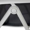 Tuinstoel van aluminium, met kruisvoet, inklapbaar, hoge rugleuning – 74 x 57 x 110 cm – Zwart - Grijs (zonder bekleding) - Afbeelding 3